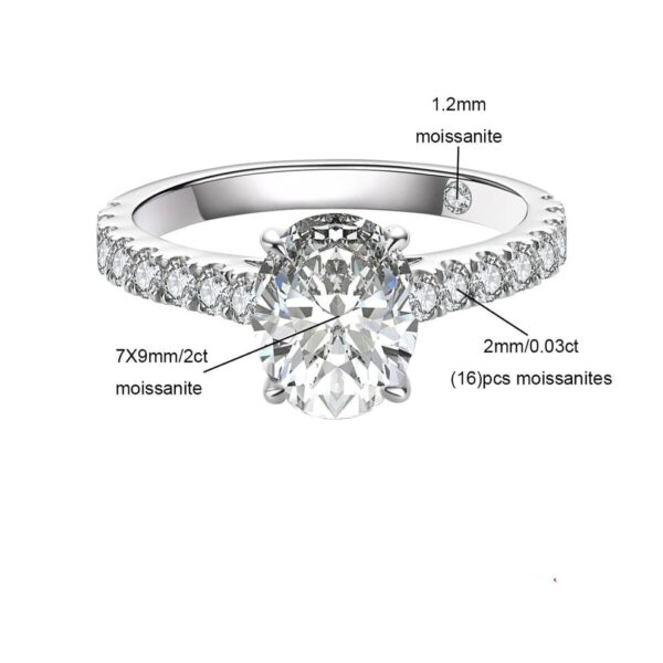 Anel Oval Moissanite 2 quilates - Imagem 4