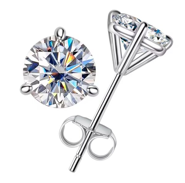 Brinco ponto de luz Moissanite 6.5mm - Imagem 4