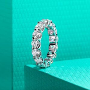 Aliança inteira 4.5mm moissanite