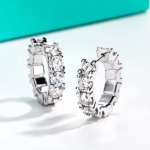 Brinco argolinha 4mm moissanite