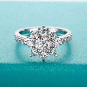 Anel girassol moissanite