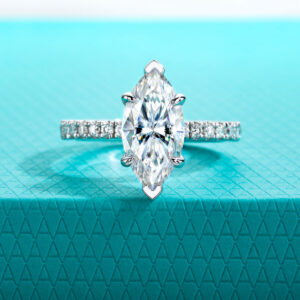 Anel marquise moissanite 3 quilates