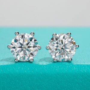 Brinco ponto de Luz moissanite 6 garras