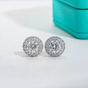 Brinco ponto de luz moissanite
