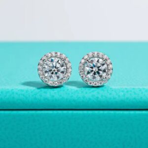 Brinco corte redondo moissanite