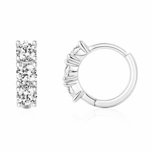 Brinco argolinha moissanite 4mm